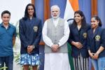 P.V. Sindhu, Sakshi Malik, modi hosts national sports awardees invites ideas to improve sports, Khel ratna