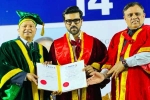 Ram Charan Doctorate latest, Ram Charan Doctorate felicitated, ram charan felicitated with doctorate in chennai, Veera