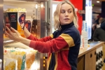 captain marvel in AMC Theaters, captain marvel, captain marvel star brie larson surprises her fans in amc theaters by serving popcorn, Captain marvel