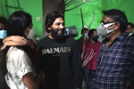 Allu Arha movie, Allu Arha new film, allu arjun pays a surprise visit for his daughter, Gunasekhar